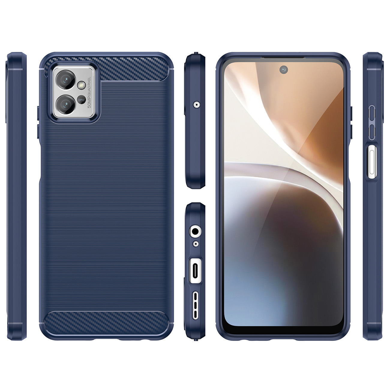 Carbon Shield TPU hoesje voor Honor 7X - zwart
