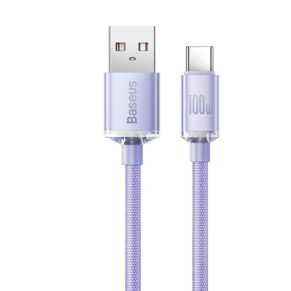Baseus datakabel USB - USB-C 100W - 2 m - Paars