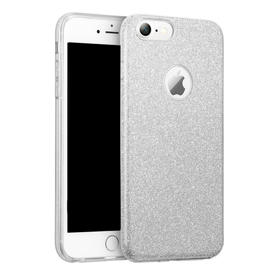 Glittercase voor Huawei P40 Lite - zilver - Type 1