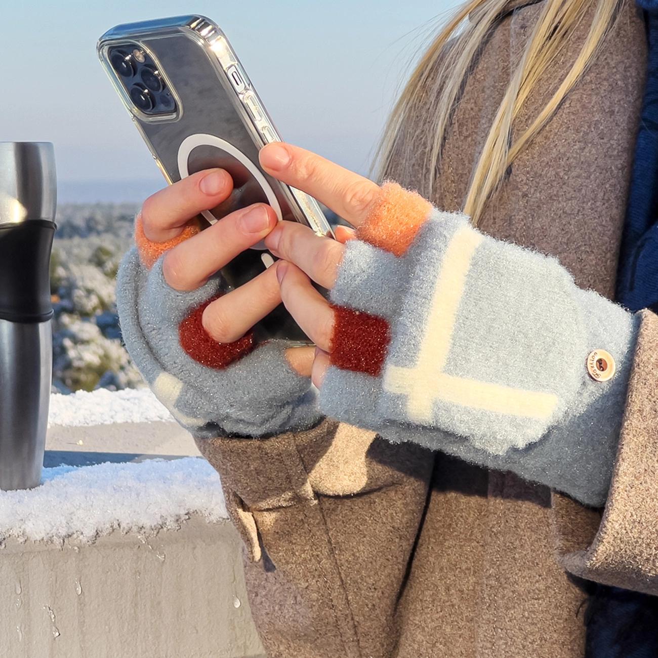 Dames- en kinder winterhandschoenen voor touchscreen – Roze