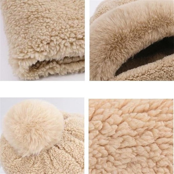 Stijlvolle wintermuts met bivakmuts - Wit