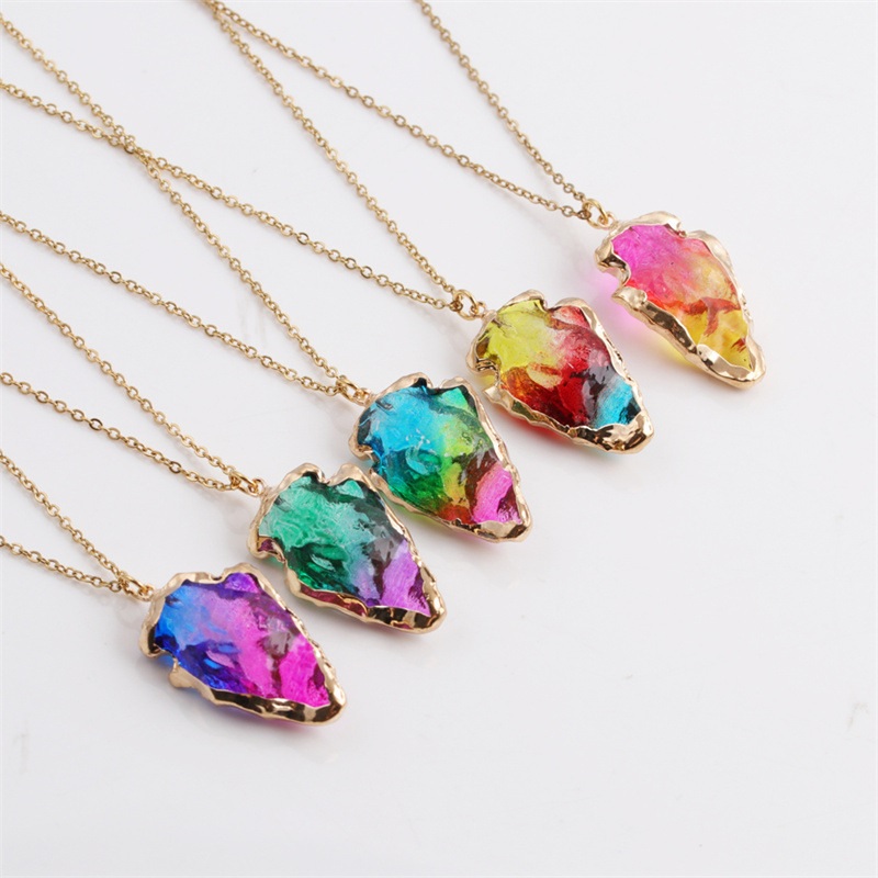 Ketting Crystal Stone - Roze / Geel