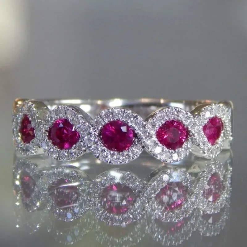 Ring EL-34519 - Zilver / Roze / 52mm