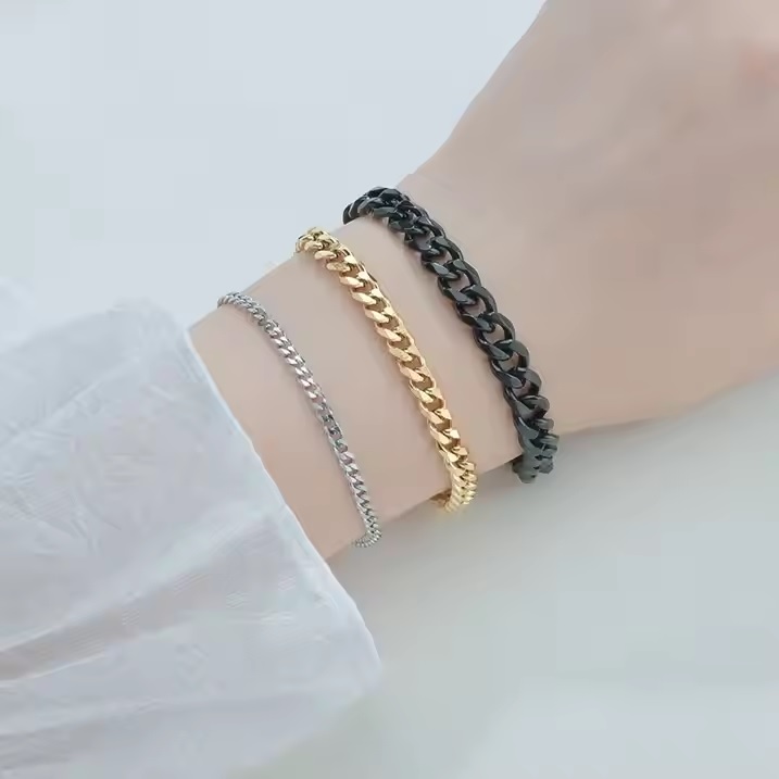 Armband KR-34789 - Zwart / 23cm / 9mm