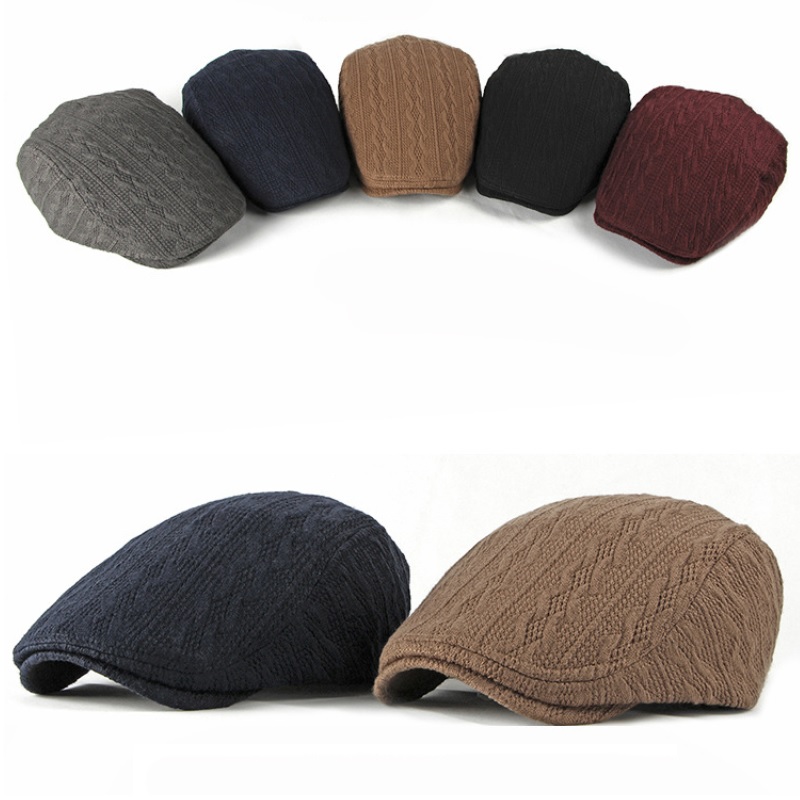 Gebreide heren baret - Bruin