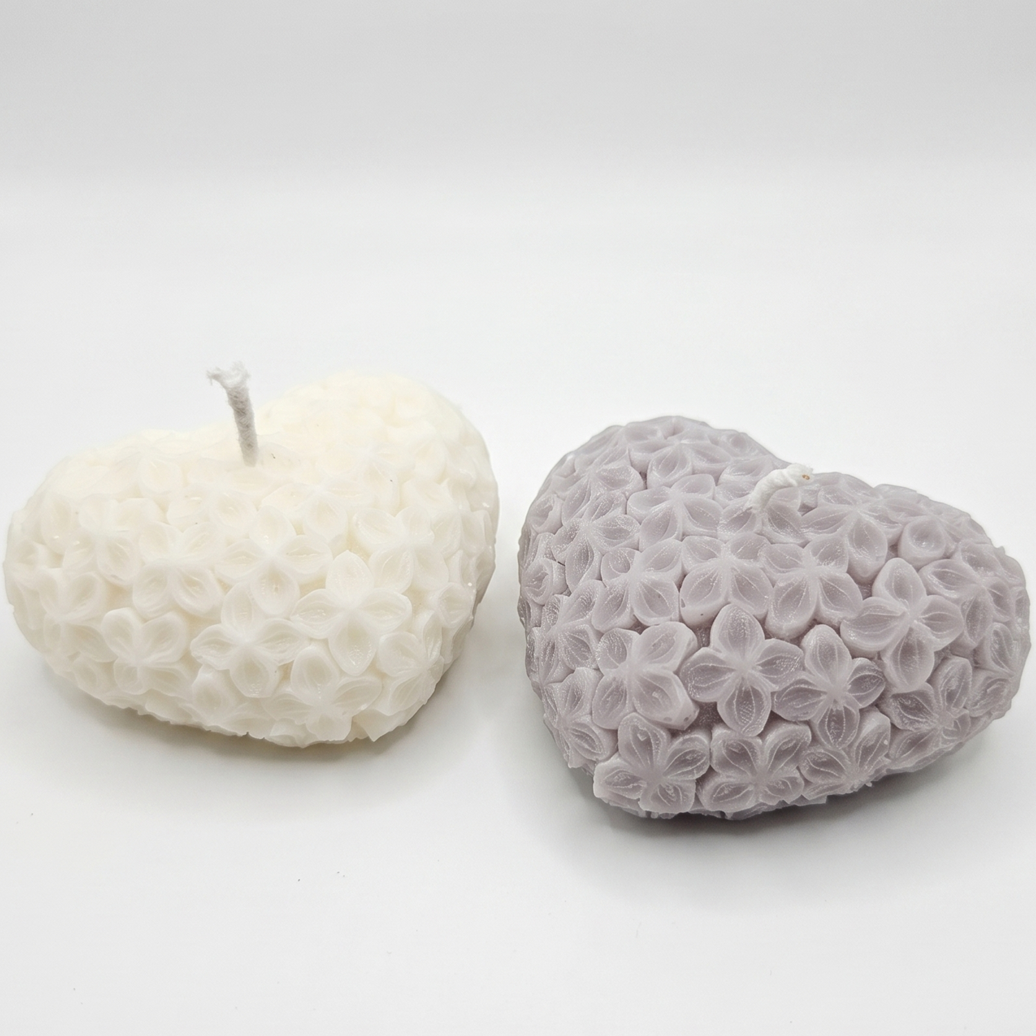 Decoratieve kaars Bloeiend Hart - Wit / Kokos