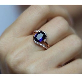 Ring DI-6328 - Goud/Blauw/52mm
