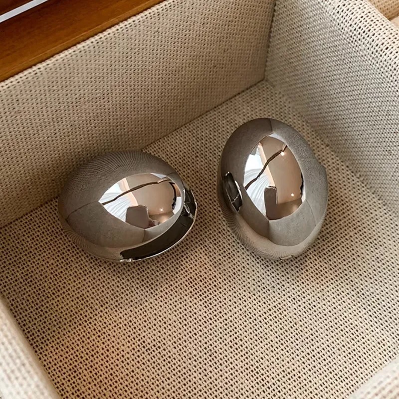 Oorbellen Retro Oval - Zilver
