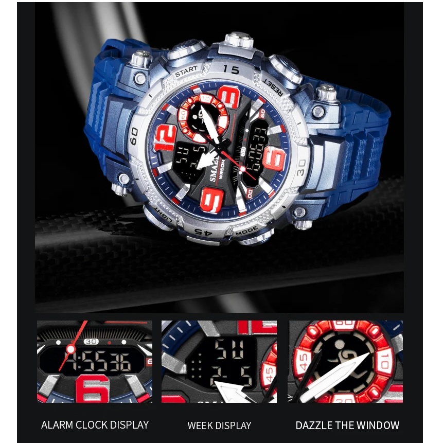 Horloge SMAEL JA-29475 - Zwart / Blauw