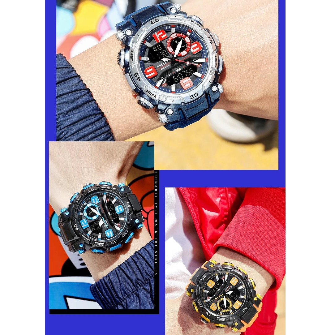 Horloge SMAEL JA-29475 - Zwart / Blauw