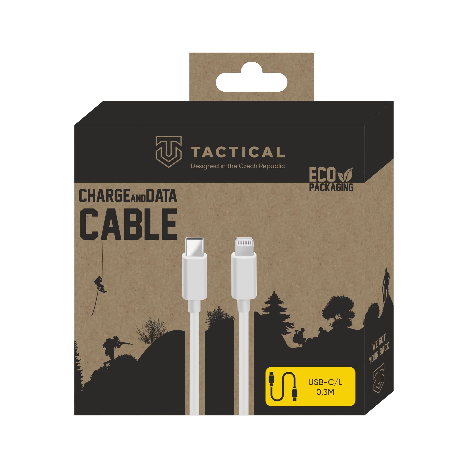 Tactical Smooth Thread kabel USB-C/Lightning - 1m - Wit