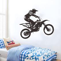 Muursticker / Behang Motorrijder