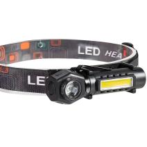 LED-hoofdlamp COB / XPE met magneet en USB-C-oplading - Zwart