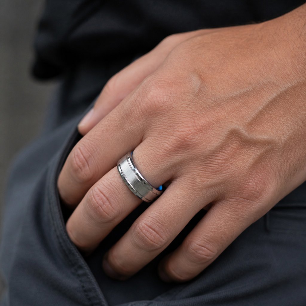 Ring TR-17242 - Zilver / Blauw / 59mm