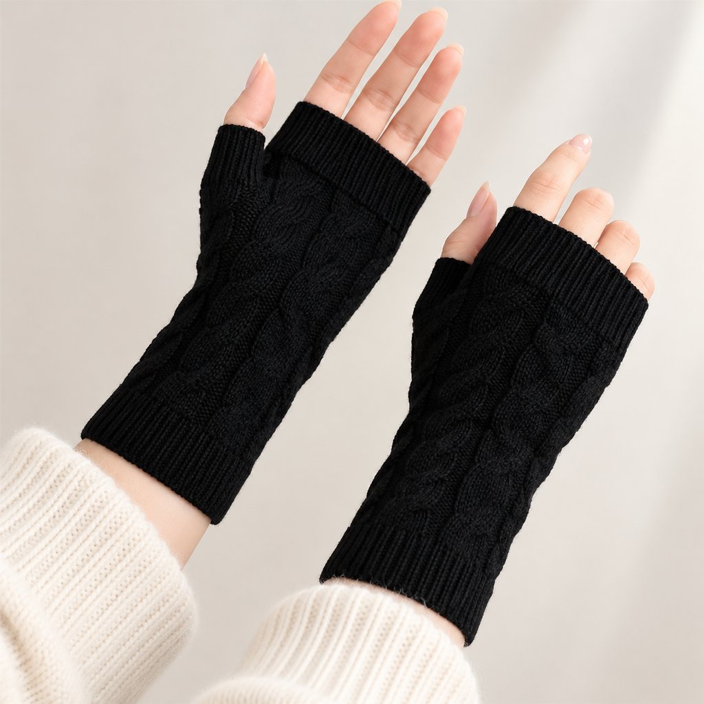 Vingerloze handschoenen - Zwart