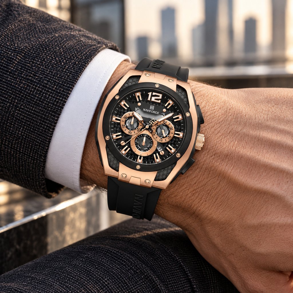 Horloge NAVIFORCE MA-38614 - Zwart / Bruin