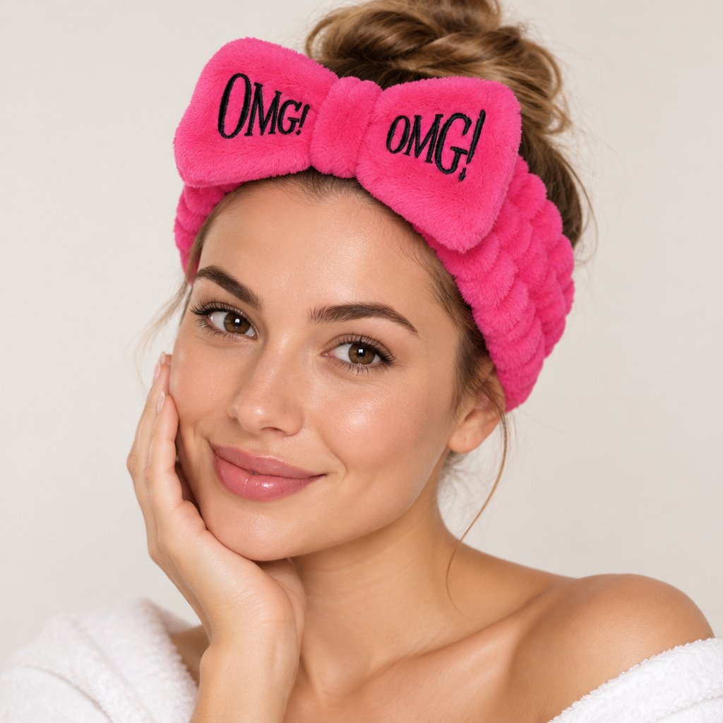 Cosmetische haarband OMG - Donkerroze
